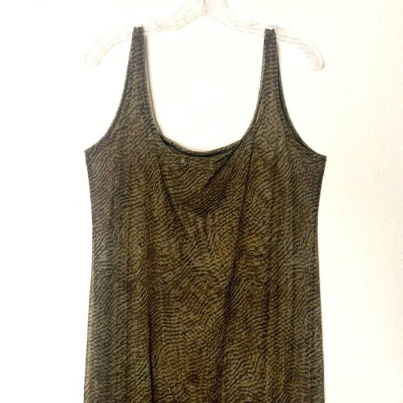 Anne Klein Sleeveless Sheer Black & Brown Maxi Dress Cover Up - Picture 8 of 8